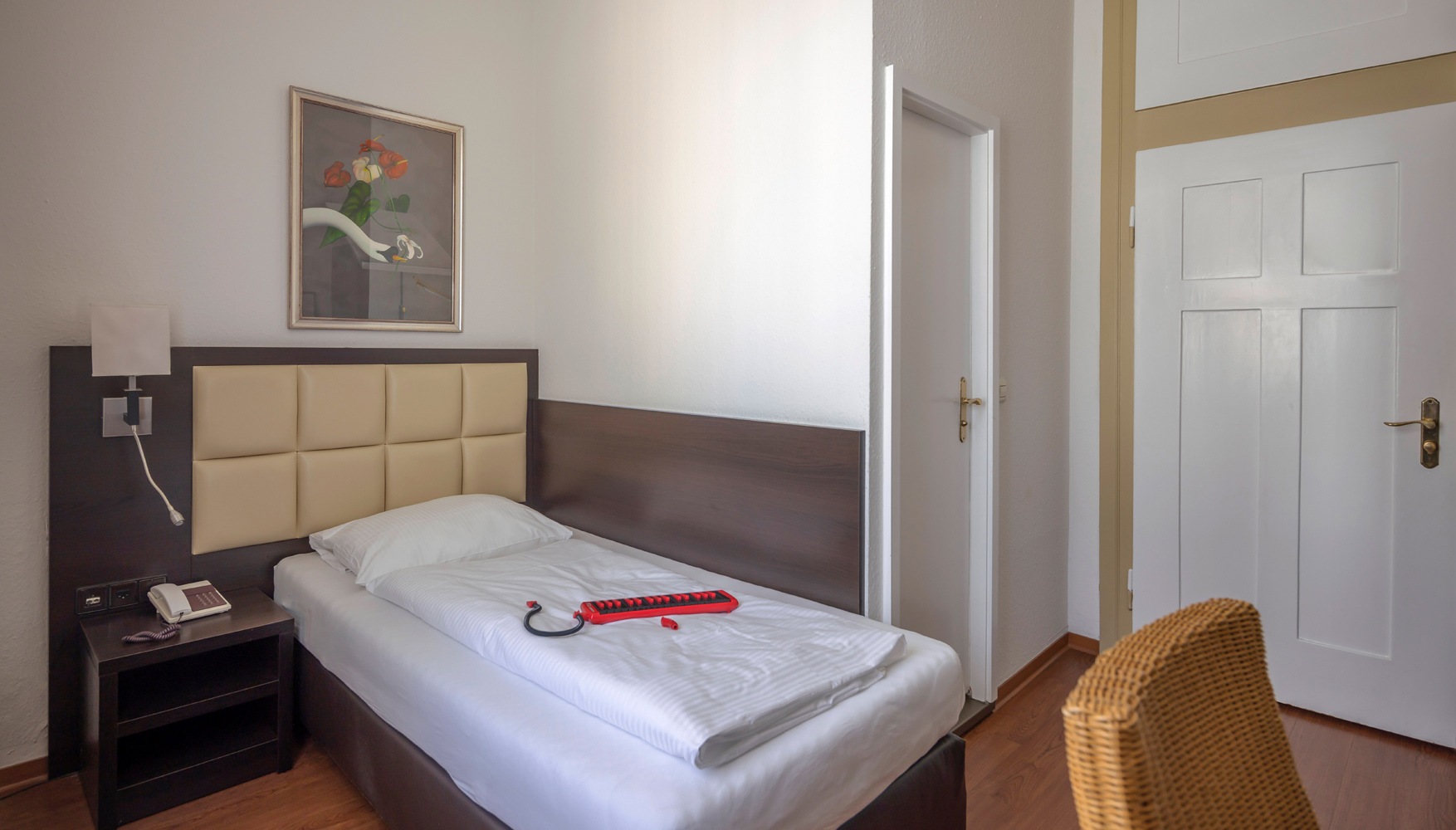 Einzelzimmer im Hotel Minerva in Freiburg